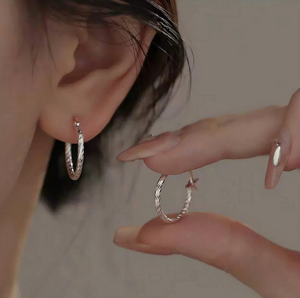 Silver Twist Earrings