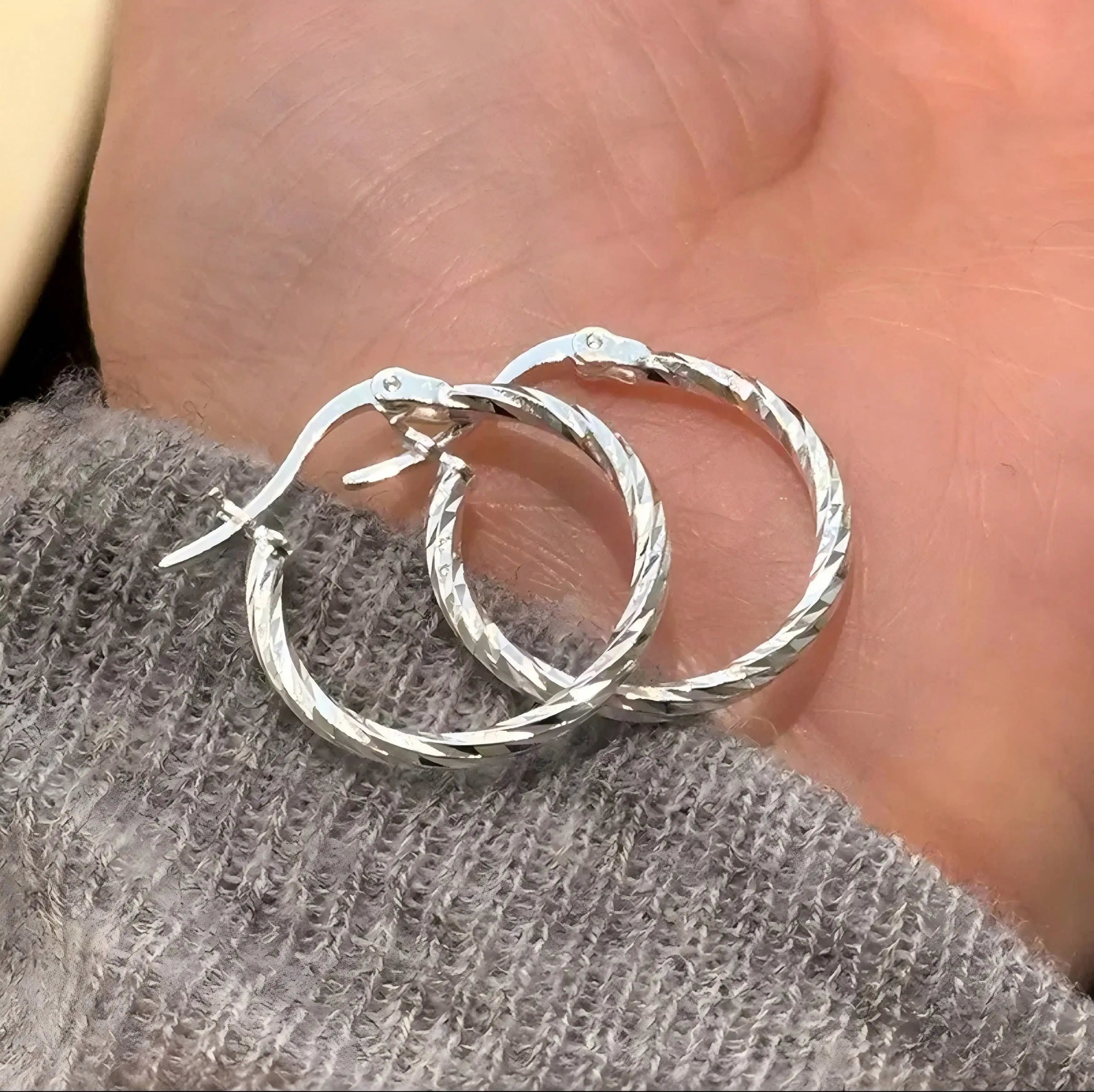 Silver Twist Earrings